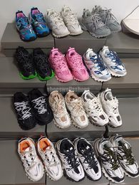 Designer de luxe 3.0 Sneakers Femmes Hommes Baskets Chaussures En Cuir Nylon Imprimé 3M Triple S Sneaker Platform 01