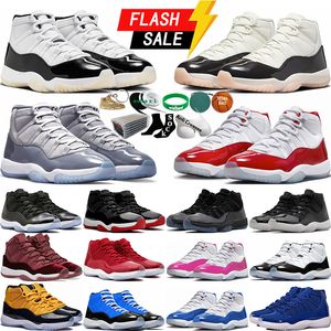 Met doos 11 11s basketbalschoenen voor heren Dames Dankbaarheid Cherry Concord 45 72-10 Cool Grey Gamma Blue Bred Heiress Heren Dames Buitensporten Sneakers Tennis