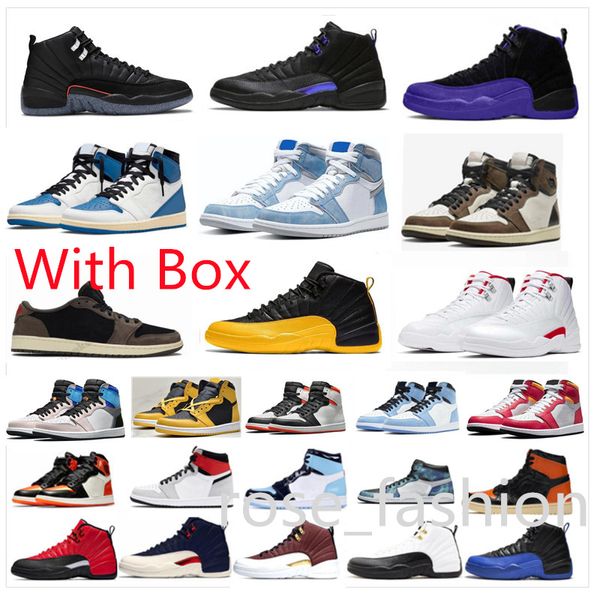 Mit Box 12 UTILITY GRIND Twist Herren-Basketballschuhe Dark Concord Black University Gold Reverse Flu Game Taxi 1s Prototype Hyper Royal Pine Green UNC 2023 Cherry Shoe