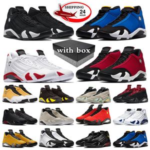 Avec la boîte 14s chaussures de basket-ball 14 formateurs pour hommes Noir Blanc Candy Cane Hyper Royal Gym Red Light Ginger Jumpman 14 hommes baskets sports de plein air