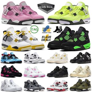 air jordan 4 4s retro jordab 4 jordons 4 jordams 4 Top hommes femmes Basketball jumpman chaussures Peach Red Thunder Army Rose sneakers 【code ：L】