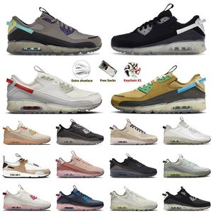 2023 Sports 90 Terrascape Loopschoenen Crater Foam Zwart Wit University Red Wheat Gold Rattan Thunder Grey 90s voor Heren Dames Athletic Trainers Sneakers 36-45