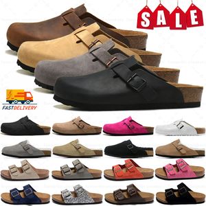 Bostons Clogs Designer Sandals Boston Scog Slippers Arizona Mayari Shearling Mules Cork Fashion Fashion Suede d'été Sténusine Slide en cuir Place Femme Femme Men Chaussures