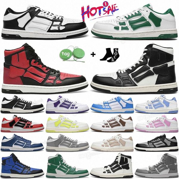 skel top low Chaussures de basket pour hommes femmes baskets Bleu Rouge Blanc Noir Vert Skeleton Lace Up des chaussures Baskets Skelet casual femmes coureurs