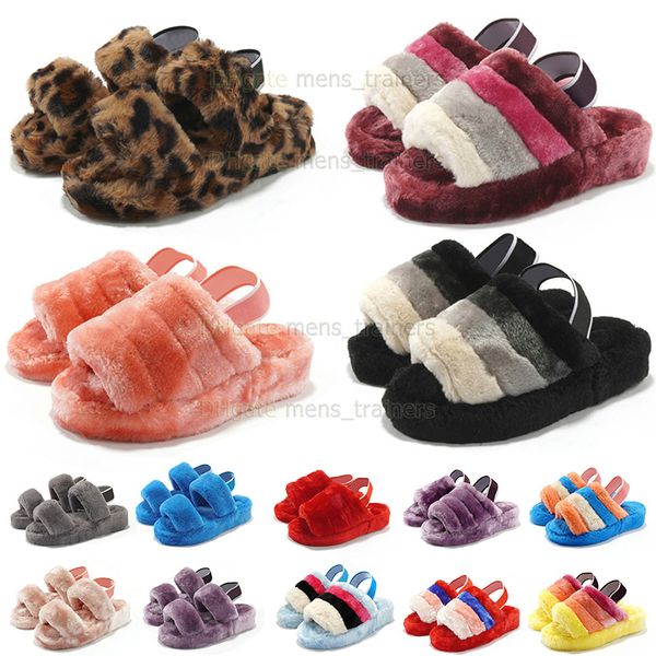 2024 Designer Womens Wggs Plextes plates australie Australie Slipy Slipper Fur Slite Furry Fluff ouais glisse Pantoufles Dhgate Famous Luxury Uggity Winter Sandales Eur 35-44