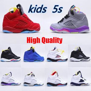 Met doos 2023 Kinderschoenen Jumpman 5s Peuters 5 jongens Basketbal te koop jeugd Schoen Atletisch Zuigelingen Sneakers Scotts Designe schoenen trainer Outdoor Baby Sport 25-35