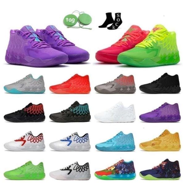 Con caja 2023 LaMelo Ball Shoes MB.01 Lo Zapato de baloncesto 1OF1 Queen City Rick Rock Ridge Red Buzz City Galaxy UNC Iridescent Dreams Entrenadores deportivos S