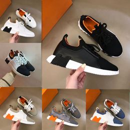 avec Box 2023 Mens Paris Luxury Geatic Cuir Patchwork Mesh Casual Shoes Designer Brand Lace-Up Nylon Fashion Classic Sports Running Sports