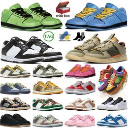 con la caja 2024 Diseñador para hombres Mujeres Skate Low informal zapatos casuales Las chicas Powerpuff panda camuflaje wow nacido x criado dhgates freddy krueger ultraman luxury entrenadores zapatillas de deporte