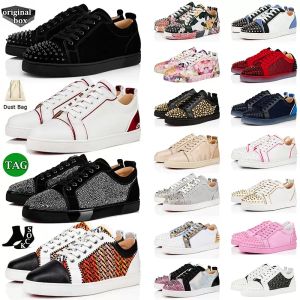 Met doosontwerper Red Bottoms Heren schoenen Sneakers Italië Platform Loafers Vintage Men Women Spikes Low Top Bottom Plate-Forme Glitter Flat T G0jo#