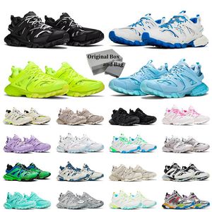 Avec Box 2024 Fashion Top Quality Designer 3 3.0 Runners Mens Casual Shoes Platform Nylon Black Plateforme Track Men Women Wholesale Flat Trainers Sneakers