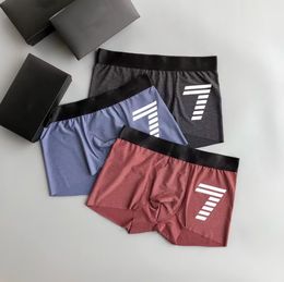 Met Doos 3 stks Heren Ondergoed Onderbroek Boxer Organische Modale Shorts Sexy Homo Mannelijke Boxers Ademend Nieuwe afdrukken Man Ondergoed Maat L-3XXL