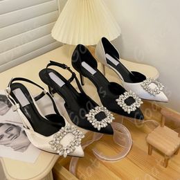 Met doos 6,5 cm 6,8 cm hakken sandalen elegante sandalen designer dames trouwschoenen met hoge hakken mode achterkant teen punt stiletto hak jurk prinses glazen schoenen