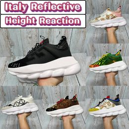 Italië Casual Schoenen Reflecterende Hoogte Reactie Sneakers Drievoudig Zwart Wit Donkergroen Geel Gevlekt Multi-color Suede Heren Dames Designer Schoen
