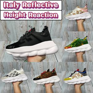 Italia Zapatos casuales Zapatillas de deporte de reacción de altura reflectante Triple Negro Blanco Verde oscuro Amarillo manchado Gamuza multicolor Hombres Mujeres Diseñador Zapato