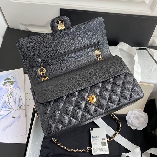 Avec la boîte 7A Femmes Cross Body Designer Dupes Sacs Classique Flap Moyen 25CM Luxueux Dames Sac À Bandoulière En Cuir Véritable Répliques Sac À Main