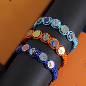 Met doos 925 Silver Luxury Bracelet Lucky Blue Oranje Touw voor vrouw Charmarmbanden Designer Goede kwaliteit Jaarrie jubileum cadeau 3Colors -optie