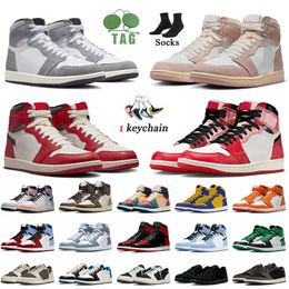 Nike Air Jordan 1 Retro Jordan 1s Mujer Hombre Zapatillas de baloncesto Jumpman Tan Gum Wolf Gris Fibra de carbono All-Star Marina Blue High OG Hyper Royal Zapatillas deportivas