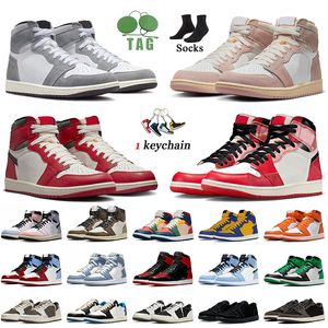 Nike Air Jordan 1 Retro Jordan 1s Femmes Hommes Jumpman Chaussures de basket-ball Tan Gum Wolf Gris Fibre de carbone All-Star Blue High OG Hyper Royal Trainers Baskets de sport