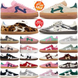 Designer platform schoenen sneakers voor heren dames trainers zilveren metallic luipaard zwart witte tandvlees roze fluweel felvet chaussure scarpe