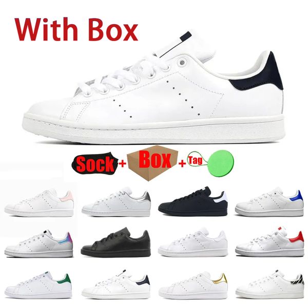 Con Box and Tag Classic mujer hombre zapatos stan shoe smith sneakers triple blanco negro plataforma diseñadores oro cuero entrenadores deportes tamaño 36-45