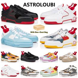 Avec boîte ASTROLOUBI Designer Casual Chaussures Baskets de luxe Plate-forme Casual Baskets Noir Rouge Superpositions Toile Cuir Lettre Rivet Hommes Femmes Jogging Chaussure de marche