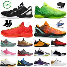 Avec boîte Chaussures de basket-ball pour hommes Mamba 6 Protro Zooms Reverse Grinch Prelude Chaos 5 Protros Bruce Lee Lake Purple Undefeated x Hall Of Fame Baskets Taille EUR 40-46