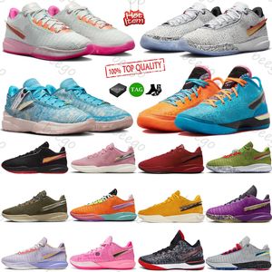 Avec la boîte Chaussures de basket Lebrons 20 XX Baskets The Debut Violet Frost Summit White Metallic Pewter Time Machine Oreo Trinity Outdoor Sneakers Taille 40-46