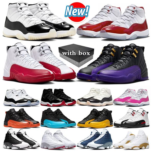 Con caja Zapatillas de baloncesto Hombres Mujeres Cool Grey 11 Low 11s Rojo y blanco 12s 13s Trigo 13 Panda 12 Zapatillas deportivas