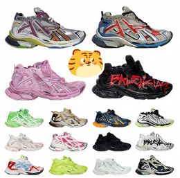 Brand Track Runners 7.0 Men Designer Femmes Graffiti White Bleu Bleu Orange Noir Multicolor Chaussures Chaussures Trainers Big Size Sneakers 36-46 NOUVEAU