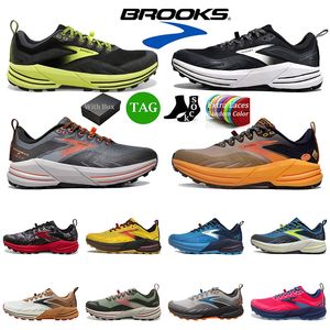 Avec Box Brooks chaussures de course Brook Cascadia 16 chaussures de créateur baskets pour hommes Launch 9 Hyperion Tempo triple noir blanc maille hommes femmes baskets de sport chaussure de sport