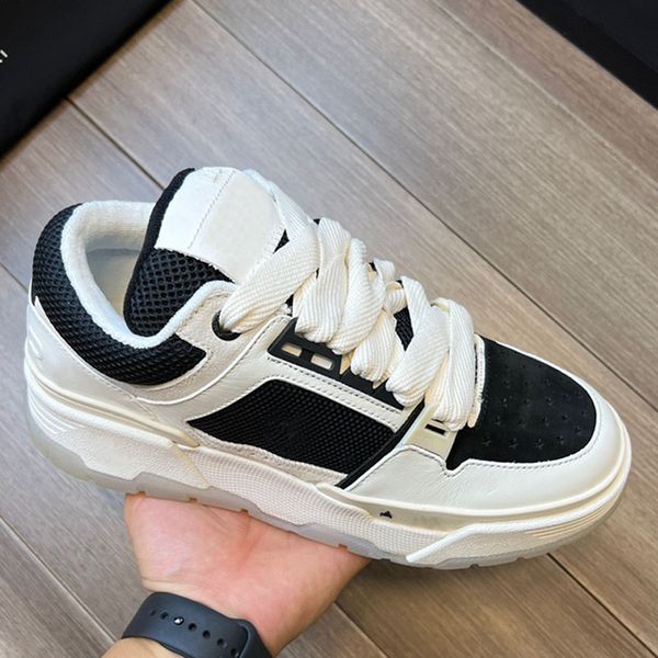 Avec boîte Chaussures décontractées Mesh très respirant femmes hommes MA1 Designer baskets Couple chaussures en cuir supérieur SS2 neige blanc vert chaussures de fête classique TAILLE 35-46