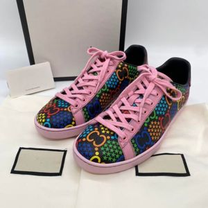 Met doos Chaussure Mirror Kwaliteit Scarpe Originele herenschoenen Psychedelische Ace Veterschoenen Dames Designer Luxe Trainers Casual Sport Dhgate Nieuw