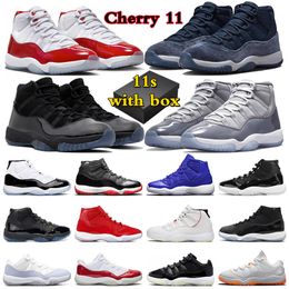 con caja de la caja 11 zapatos de baloncesto 11s mujeres zapatillas de zapatillas medianoche marina marina pura violeta cool gris y goth gym rojo jumpman 11 atletic trainerts deportes