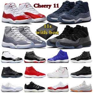 con caja de casillas 11 zapatos de baloncesto 11s mujeres zapatillas de zapatillas medianoche marina marina pura violeta cool gris gorra y vestido criado UNC Jumpman 11 Athletic Trainerts Sports