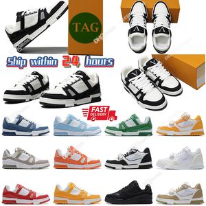 A buen precio Zapato Louisvuiton Zapatilla de deporte plana Diseñador Zapatos al aire libre para hombre para mujer Denim Lona Cuero Abloh Blanco Verde Rojo Azul Letra Superposiciones Plataforma de moda