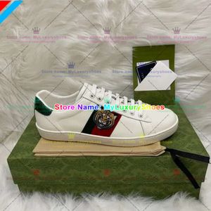 Avec Box Designer Casual Chaussures Abeilles Ace Baskets Basses Hommes Femmes Chaussures Haute Qualité Tigre Brodé Noir Blanc Vert Rayures Baskets De Marche 191