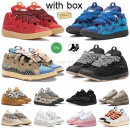 con caja Diseñador Zapatos de vestir Bota Hombres Mujeres Mocasines con cordones Zapatilla de deporte Cuero en relieve Bordillos Mocasines Zapatillas de deporte Piel de becerro Plataforma de goma Plataforma de zapato tamaño grande us12