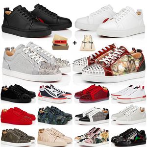 Avec boîte Designer Hommes Red Bottoms Plateforme Robe Chaussures Mocassins Rivets Low Studed Designers Chaussure Hommes Femmes Mode Bottomes Baskets Baskets EUR 36-47 Grande Taille 13