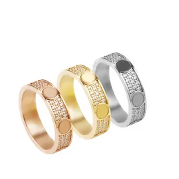Met doos Designer Ring 18k Gouden Ring Stenen Paar Liefhebbers Ring Diamant Voor Vrouw Titanium Stalen Ringen