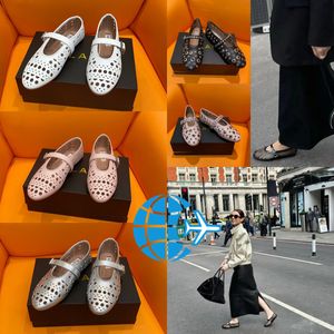 Con cajas zapatillas de vestir de sándalo diseñador sandalia zapatillas de aderezo plano bailando dedo de diablo redondeo zapatos de botes de lujo de lujo talla 35-40 gai