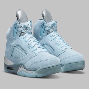 avec des chaussures de créateur de boîte 5 Blue Bird Jumpman Basketball Mens Graphite Metallic Sier V Sports Sneakers Taille US7-13