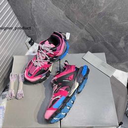 Chaussures habillées Chaussures d'entraînement Baskets de luxe Designer Track Glow Tess.S.Gomma balenciagas Pink Blue Lace Up Box balencaigaity fCc