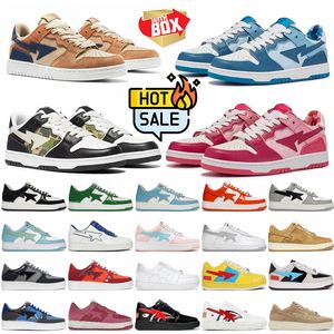 Avec boîte Chaussures de créateurs hommes femmes plate-forme basse noir camo bleu gris beige cuir verni camouflage skateboard jogging baskets de sport baskets