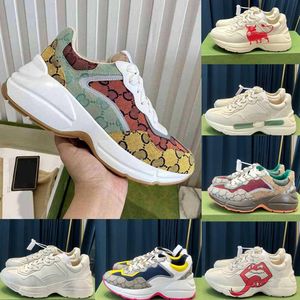 Avec Box Designer Sneakers GGity Chaussures Designer Rhyton Chaussures Beige Hommes Baskets Vintage Chaussures De Luxe Dames Baskets Mode Sneaker ys