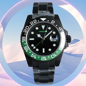Avec une boîte de concepteur de montres, les montres de haute qualité en acier inoxydable de haute qualité 41 mm Automatique mécanique Luxury Sapphire Lens imperméable All Black Watch Red et Blue