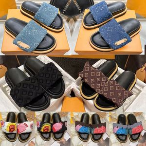 Diseñadores Piscina Almohada Mules Sandalias de mujer Sunset Flat Comfort Mules Acolchado Correa delantera Zapatillas Moda Fácil de usar Estilo Tamaño de zapato Diapositivas 35-42