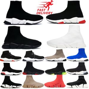 Zapatos de calcetín Speed Trainer para hombre para mujer Negro Rojo Beige Clearsole Amarillo Fluo Lace Up Botas transparentes para correr Deportes