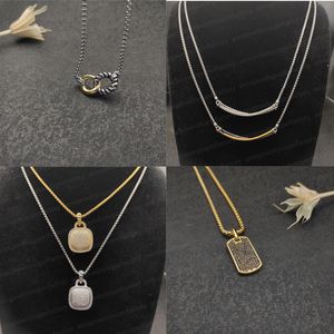 met doos Dy merkontwerper Dames heren Hanger Kettingen Klassiek Goud 925 Zilver Vintage verschillende vorm Diamanten ketting lengte 45-90 cm sieraden cadeau groothandel