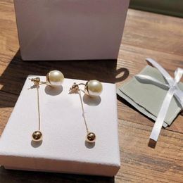 Avec BOX Marque de mode Avoir des timbres boucles d'oreilles de créateur de perles pour dame femmes amateurs de mariage cadeau fiançailles bijoux de luxe pour 283t